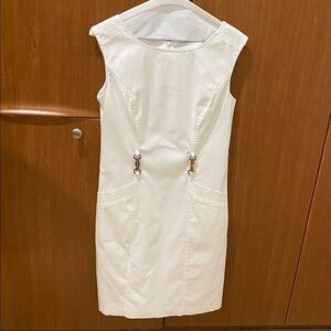 Ellen Tracy White Sleeveless Fit and Flare Dress Size Small